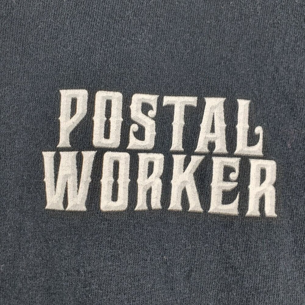 Gildan Men's Blue Pullover T-Shirt Postal Worker Graphic Long Sleeve Sz XL (C-4) - Picture 3 of 11